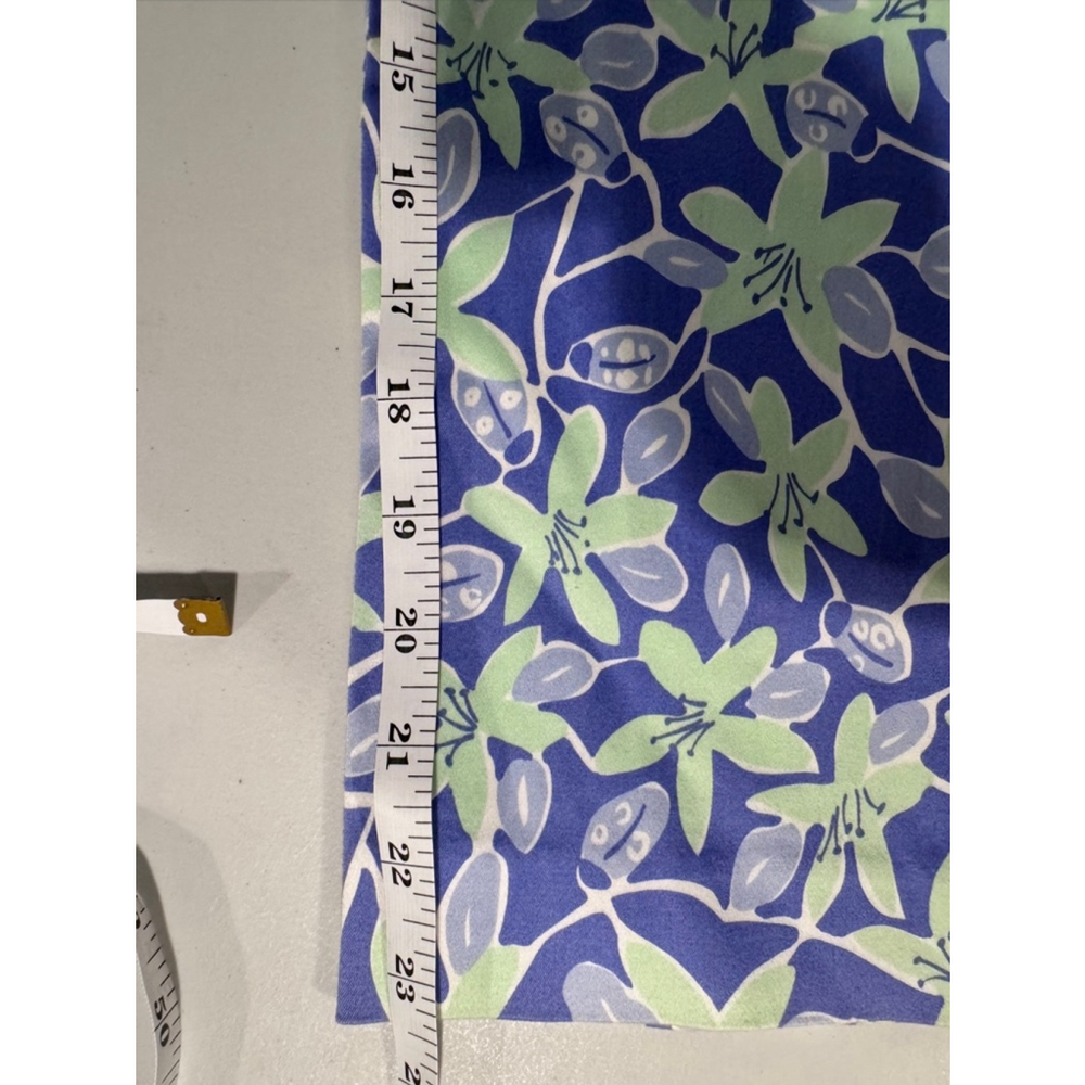 Lilly Pulitzer Floral Blue Green Ankle Pants Size 4 - Picture 8 of 10